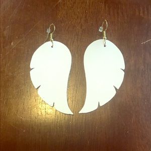 Angel Wing Faux Leather Earrings